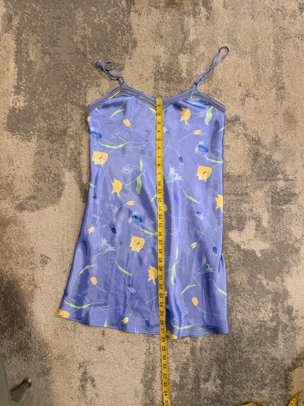 Sensations Lavender Floral Satin Nightgown View 5